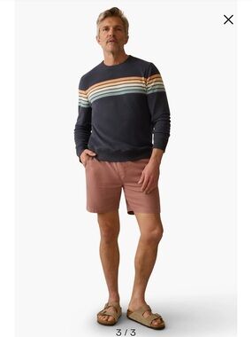 NEW Faherty Essential Stretch Organic Cotton Drawstring Waist Shorts, XXL